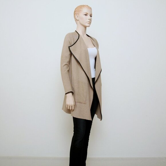 Zara Knit Waterfall Open Cardigan Tan Women Size M‎ - Picture 3 of 13